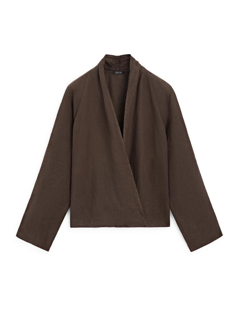 Туника из льна с драпировкой