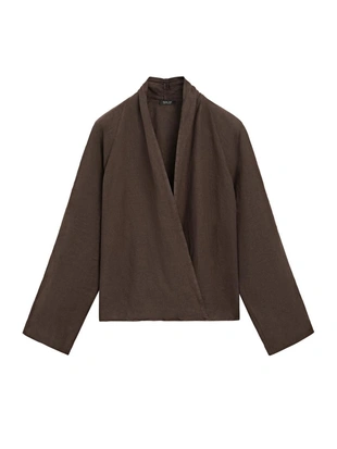 Туника из льна с драпировкой- Заказать в России