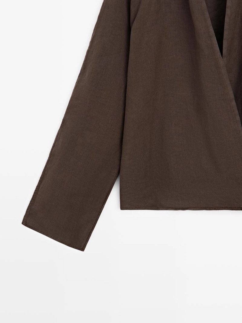 Туника из льна с драпировкой