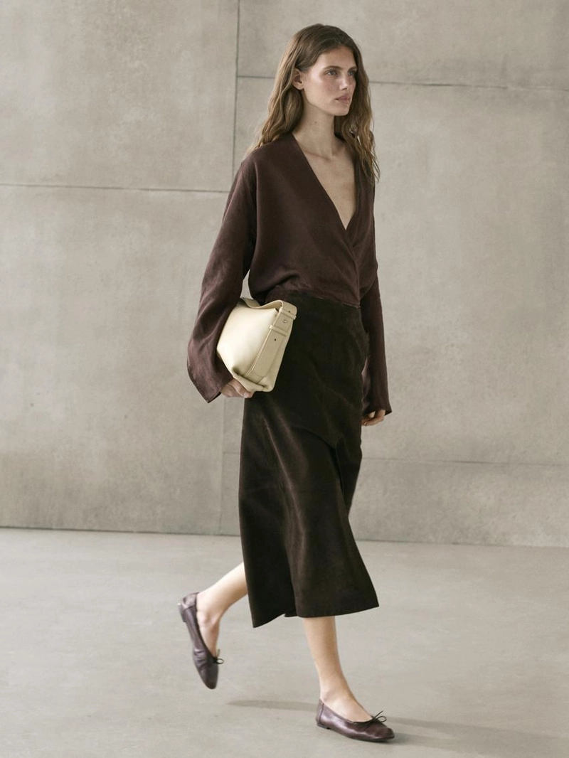 Туника из льна с драпировкой