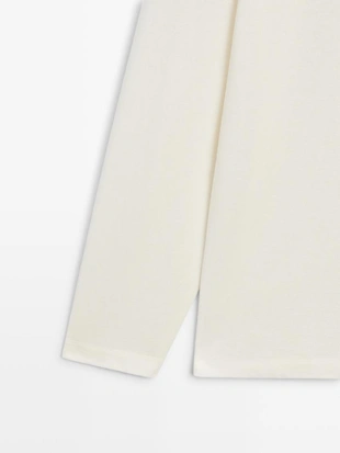 Футболка из хлопкового микса с длинным рукавом- Заказать в России