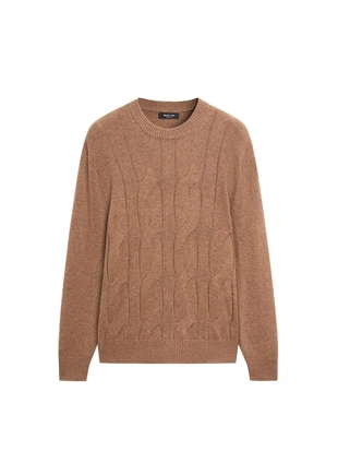 Пуловер с косами из шерсти- Заказать в России