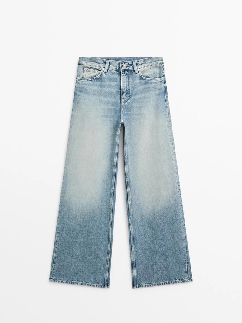 Джинсы с высокой посадкой и широкими брючинами