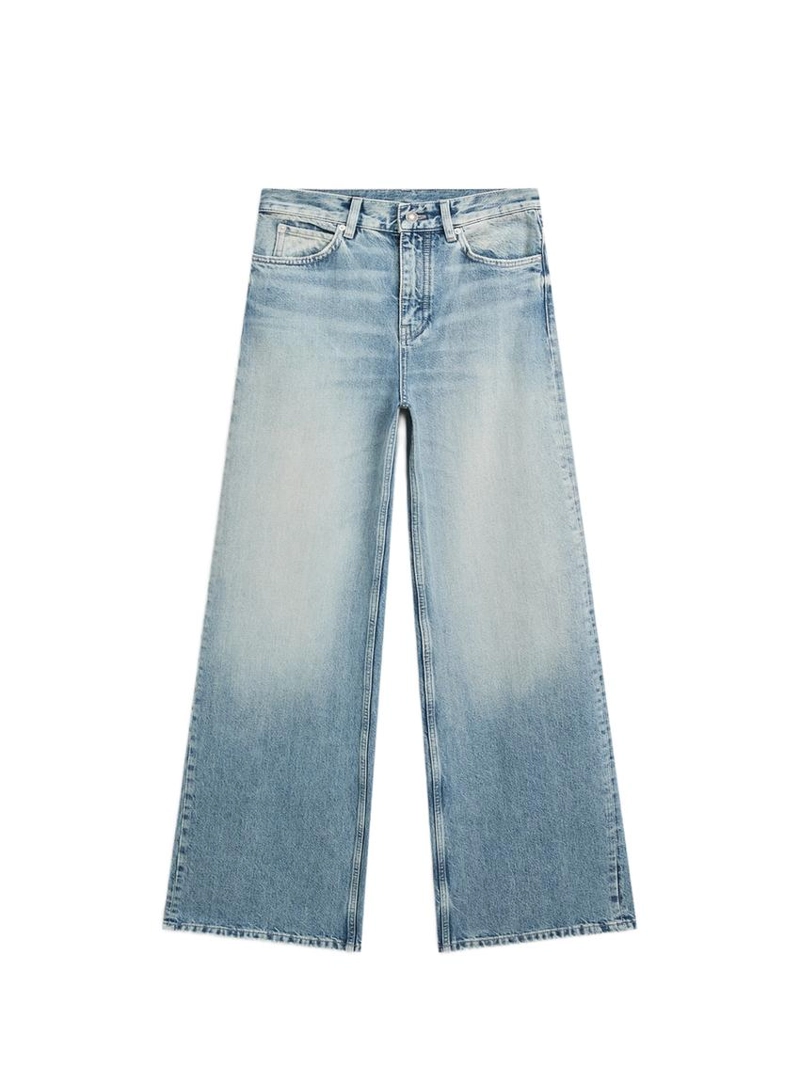 Джинсы с высокой посадкой и широкими брючинами