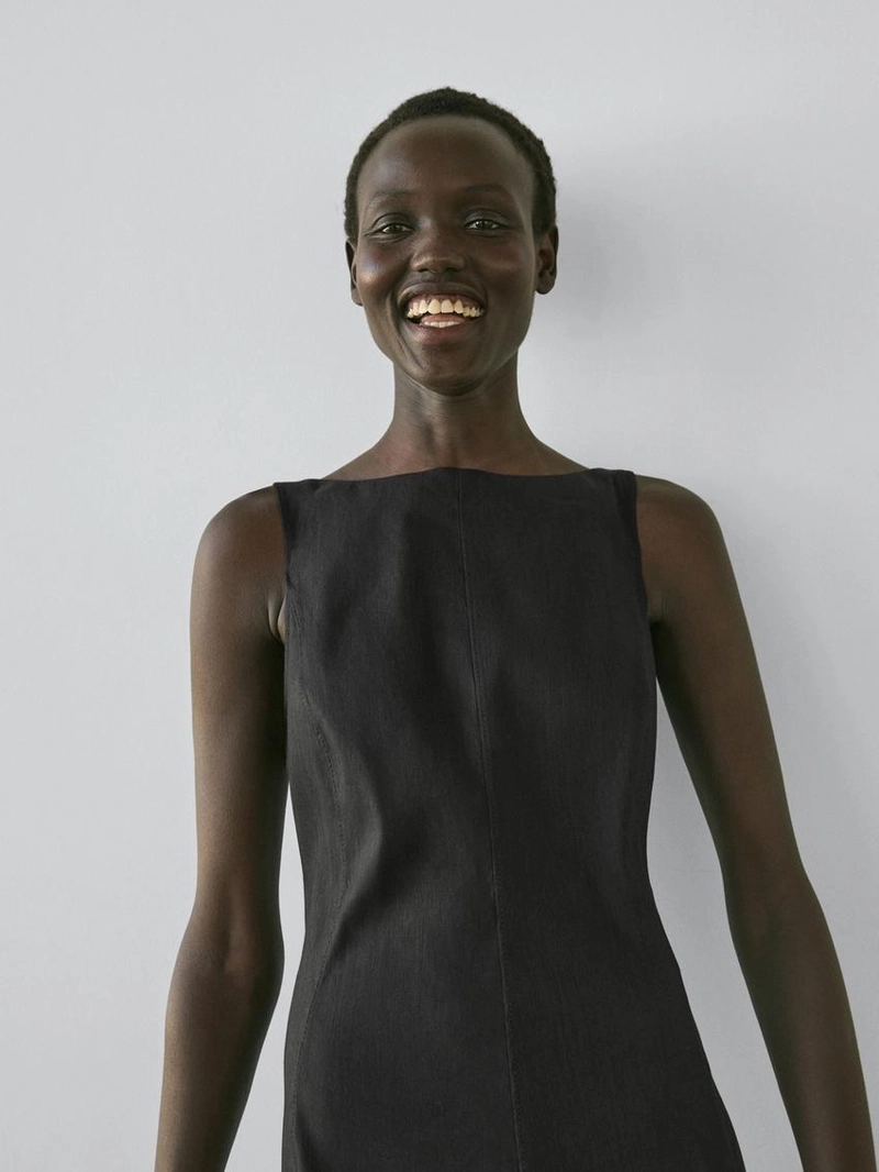 Длинное платье из льняной смеси