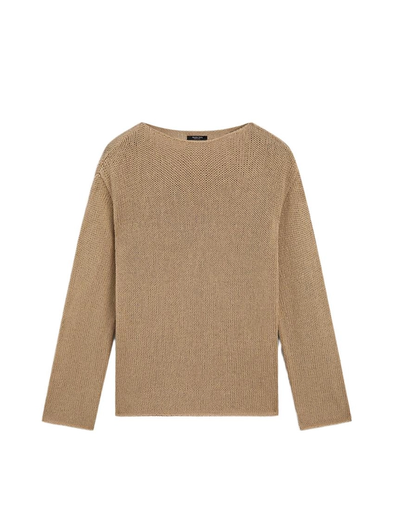 Свитер с вырезом из смесового хлопка