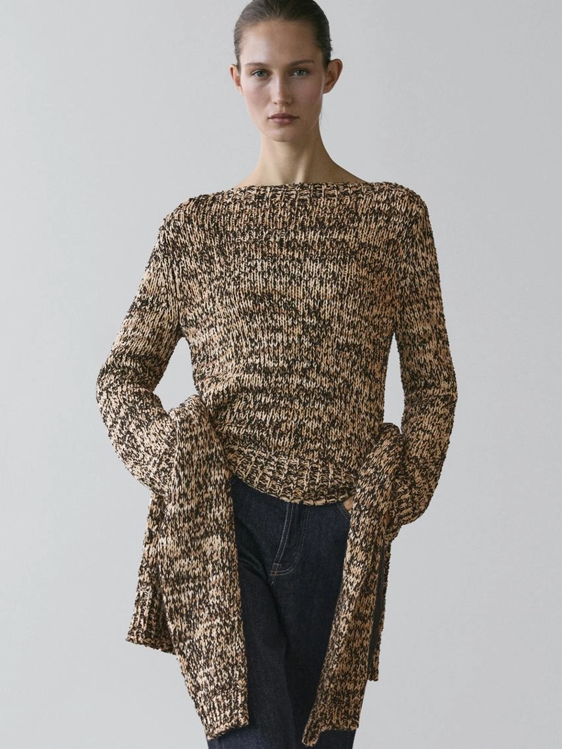 Свитер из смесового хлопка с мулене