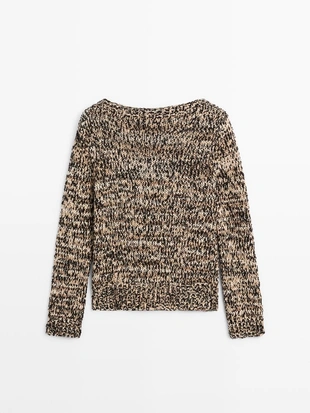 Свитер из смесового хлопка с мулене- Заказать в России