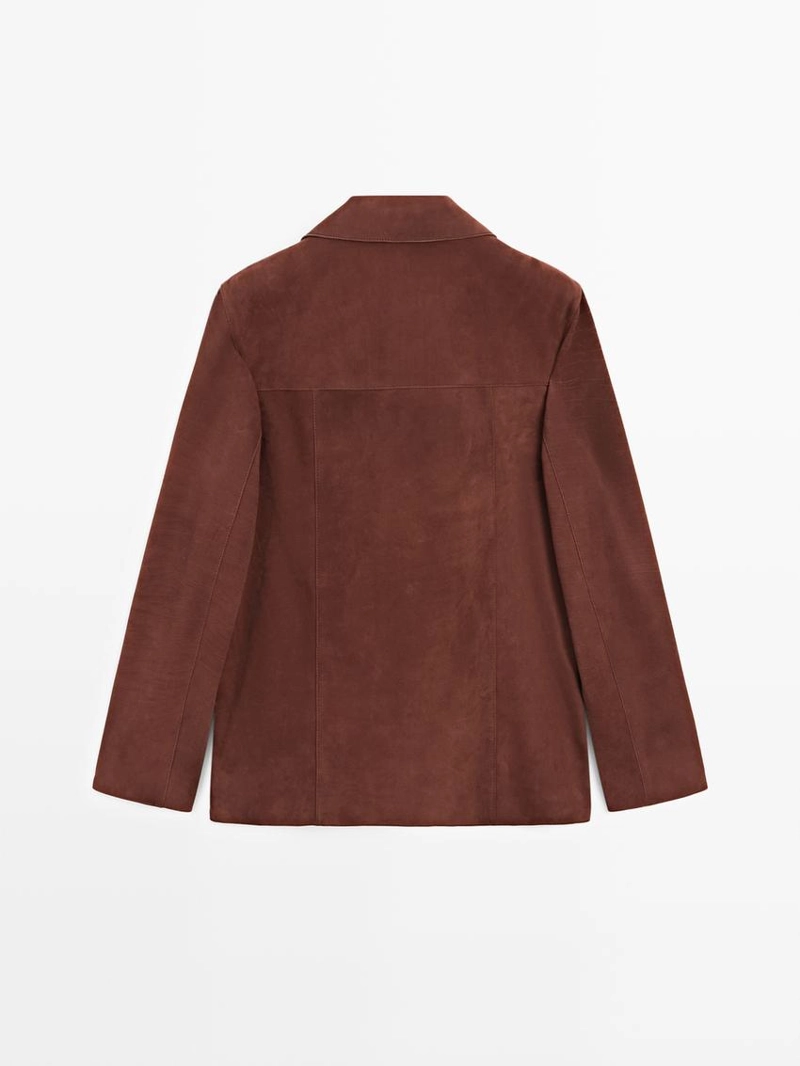 Замшевый жакет с лацканами