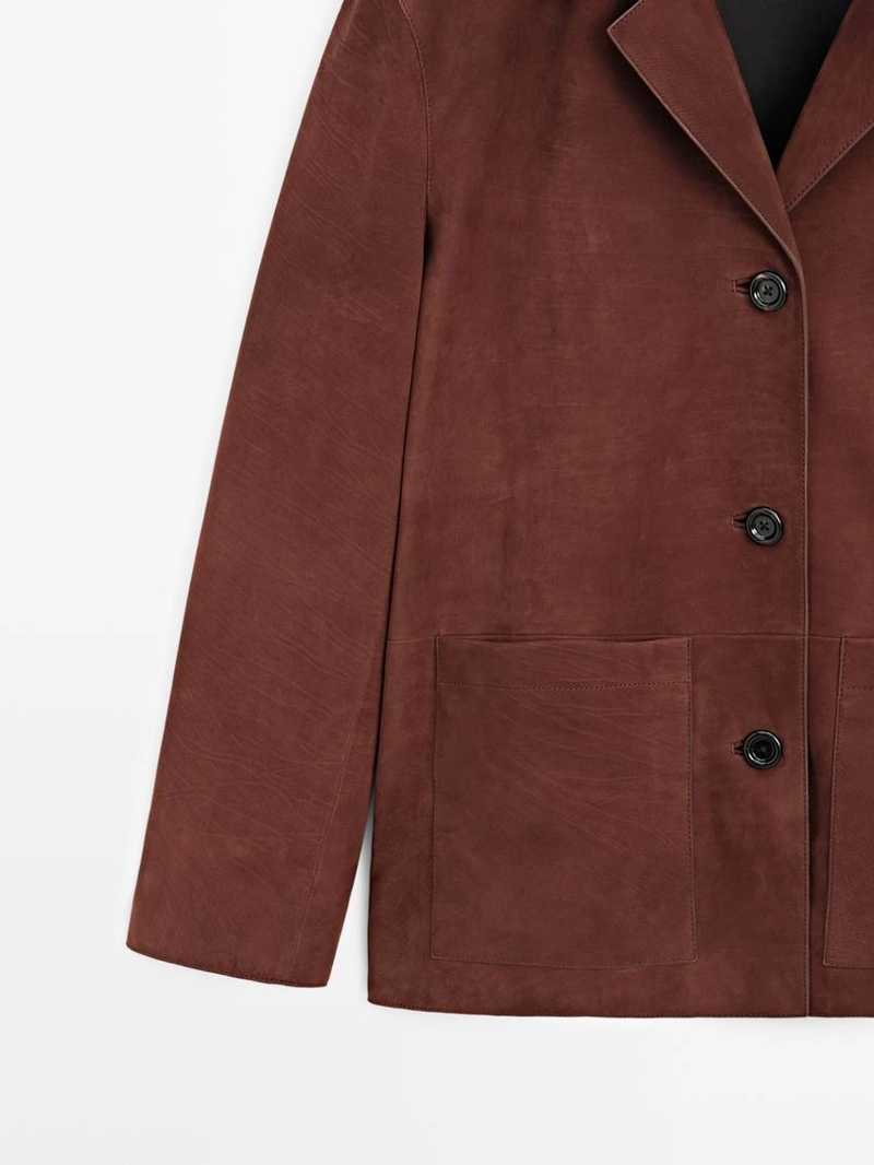 Замшевый жакет с лацканами