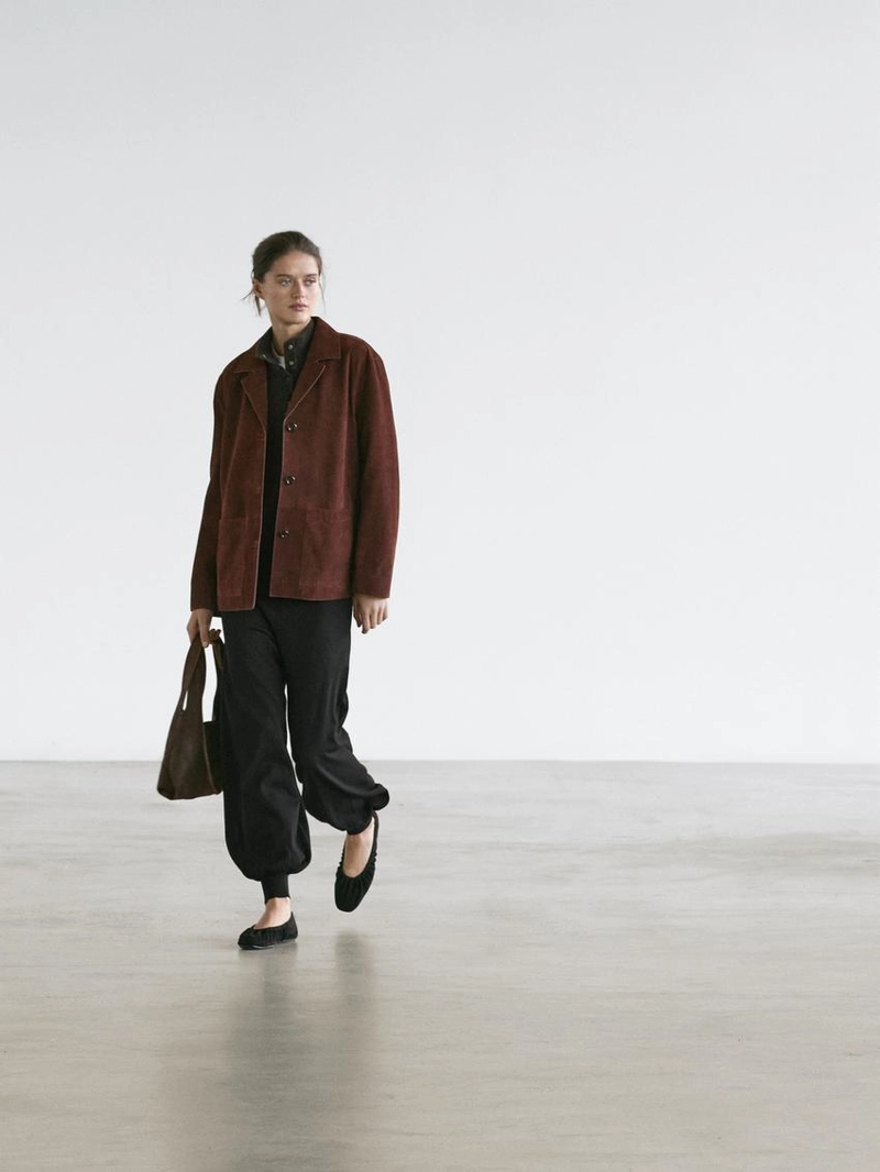 Замшевый жакет с лацканами