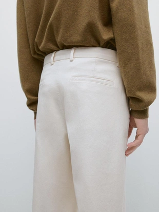 Хлопковые брюки с эластичным поясом- Заказать в России