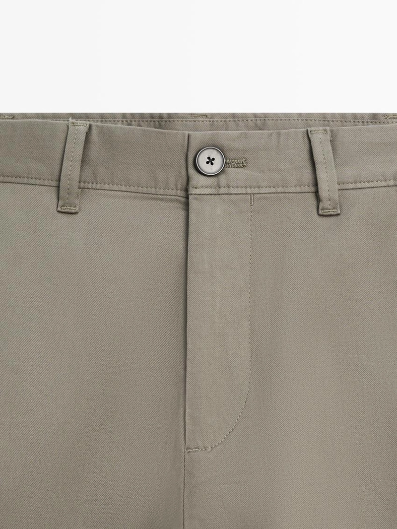 Брюки из хлопково-вискозной смеси в зауженном крое