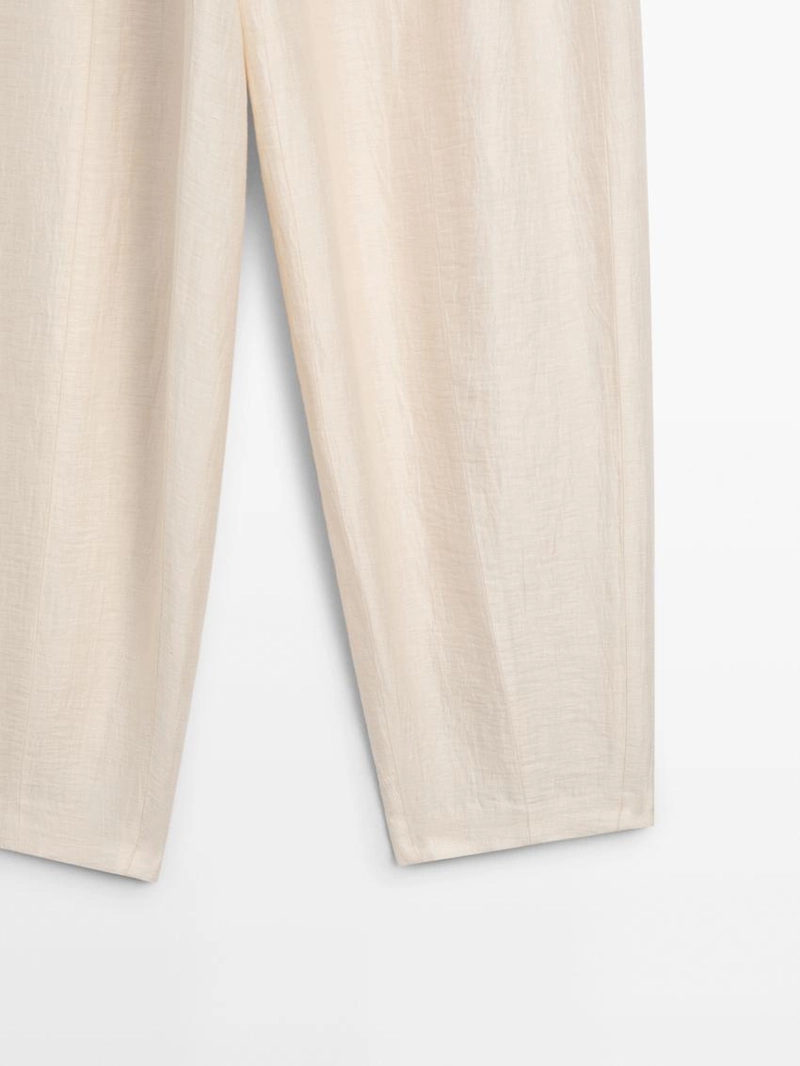 Льняные брюки с завязками