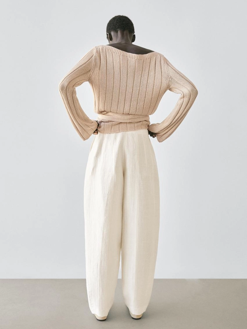 Льняные брюки с завязками