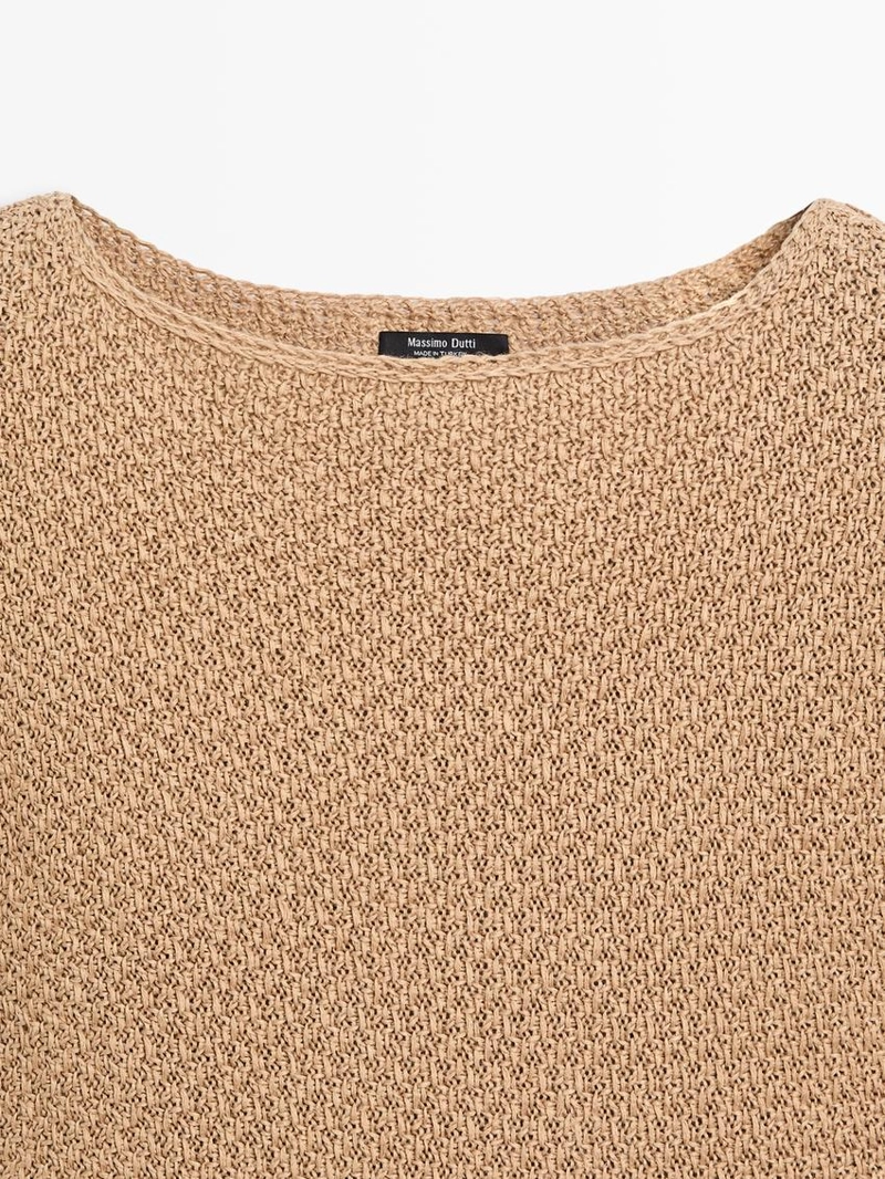 Топ из 100% льна с декоративной отделкой