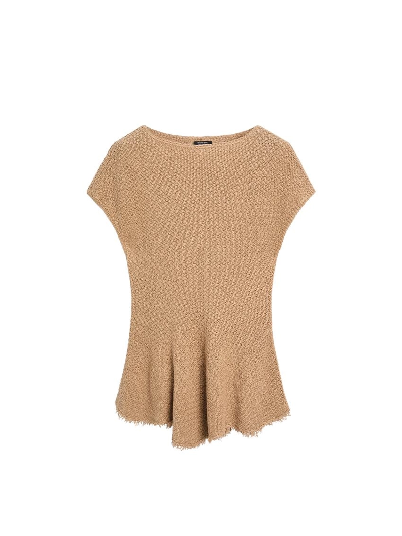 Топ из 100% льна с декоративной отделкой