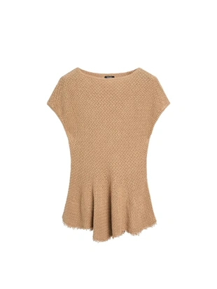 Топ из 100% льна с декоративной отделкой- Заказать в России