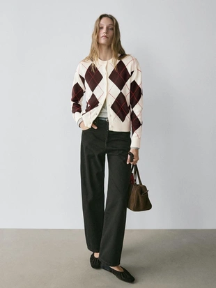 Кардиган с аргайловым узором из хлопка- Заказать в России