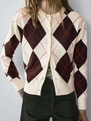 Кардиган с аргайловым узором из хлопка- Заказать в России