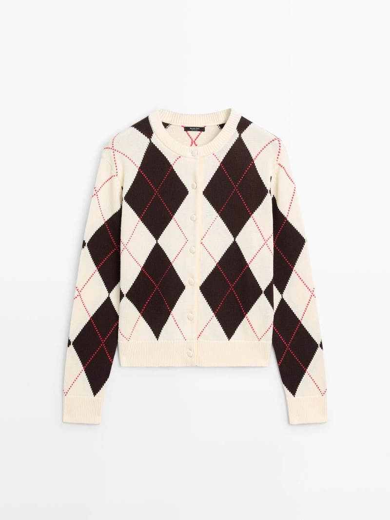 Кардиган с аргайловым узором из хлопка