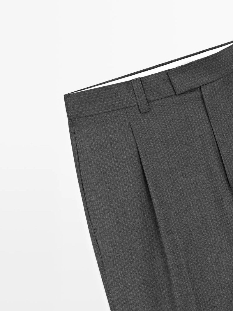 Брюки с защипами из шерстяной смеси