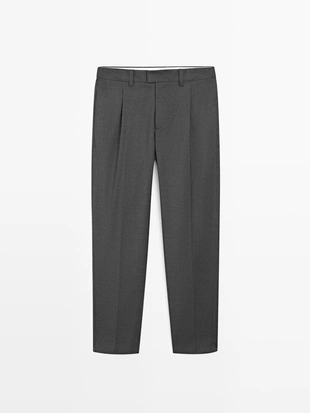 Брюки с защипами из шерстяной смеси- Заказать в России