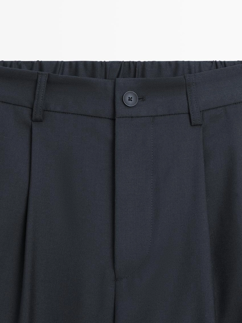 Широкие брюки из шерстяной смеси с линиями