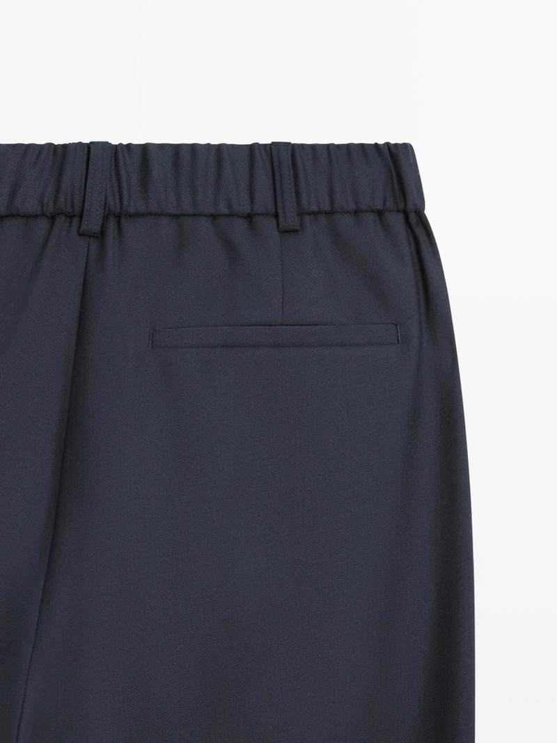 Широкие брюки из шерстяной смеси с линиями