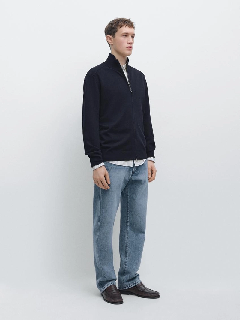 Кардиган из хлопкового трикотажа на молнии