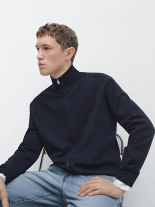 Кардиган из хлопкового трикотажа на молнии- Заказать в России