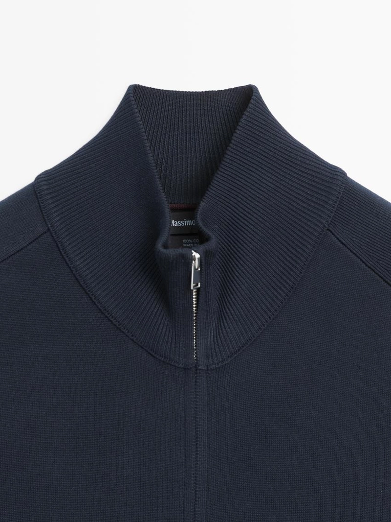 Кардиган из хлопкового трикотажа на молнии