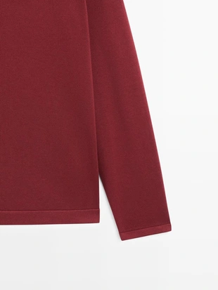 Свитер из хлопкового трикотажа с круглым вырезом- Заказать в России