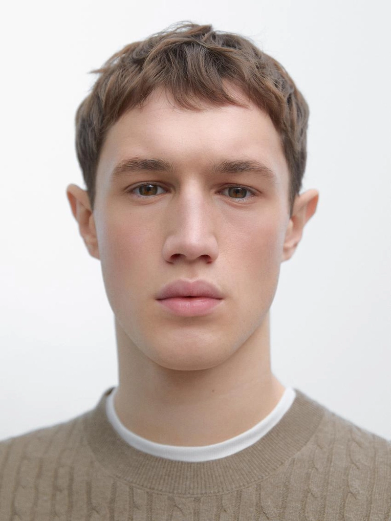 Свитер с косами из хлопкового микса