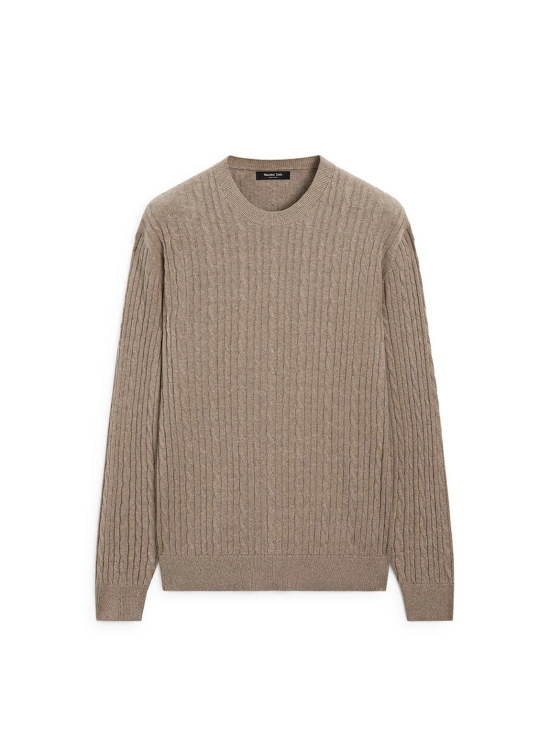 Свитер с косами из хлопкового микса