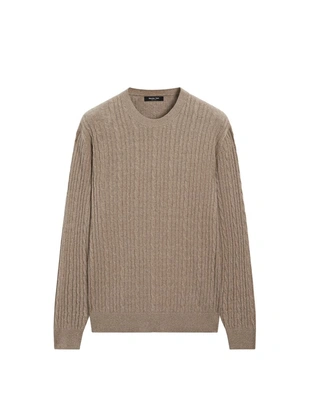 Свитер с косами из хлопкового микса- Заказать в России