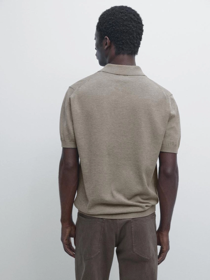 Вязанный свитер-поло из хлопка