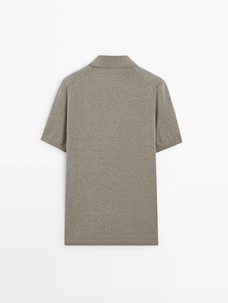 Вязанный свитер-поло из хлопка