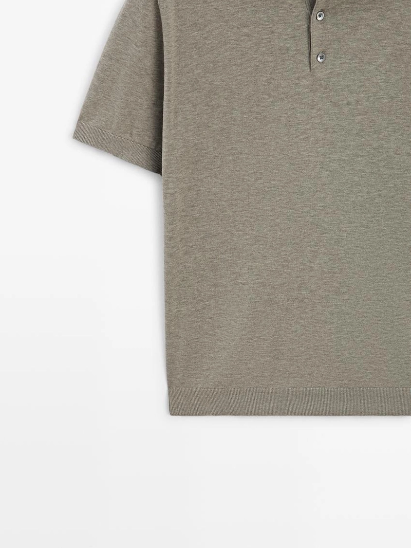 Вязанный свитер-поло из хлопка