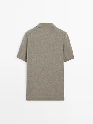 Вязанный свитер-поло из хлопка- Заказать в России