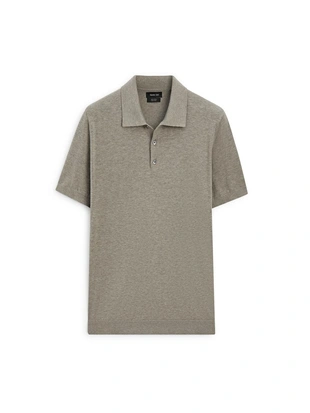 Вязанный свитер-поло из хлопка- Заказать в России