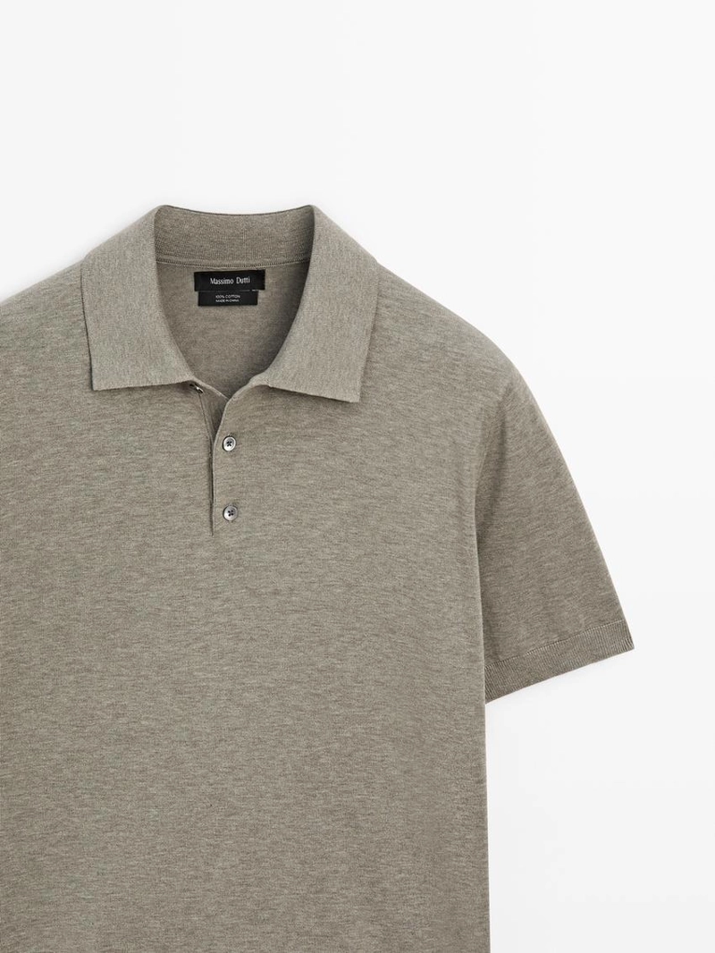 Вязанный свитер-поло из хлопка