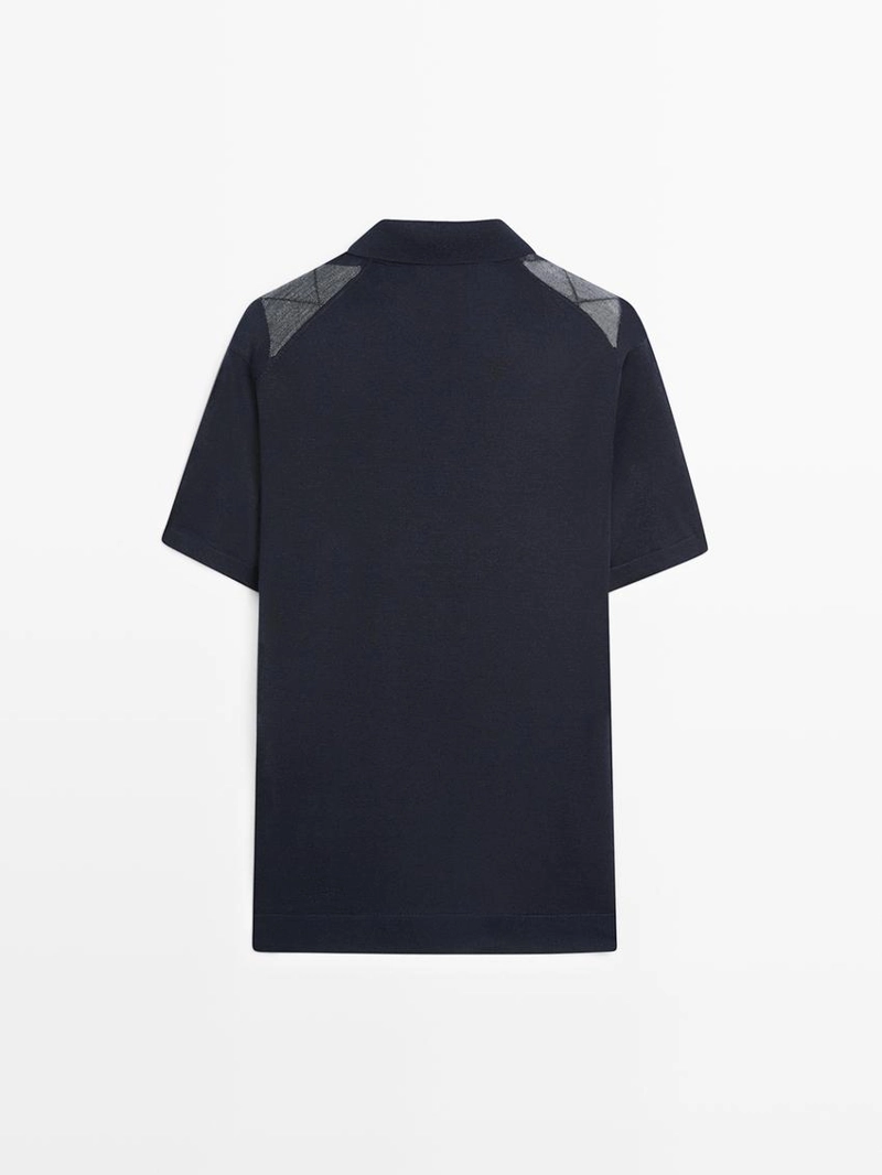 Поло-свитер с аргайльским узором из смесовой шерсти мериноса