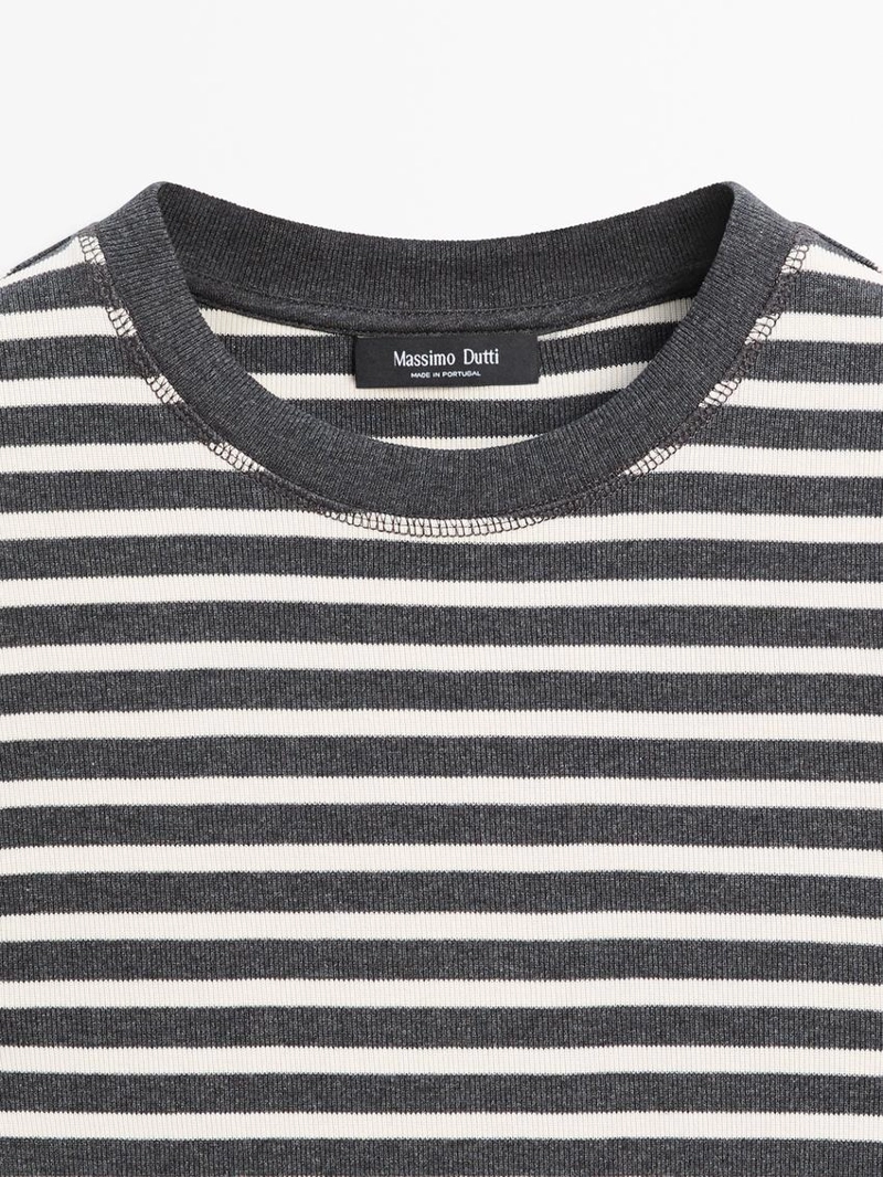 Футболка с короткими рукавами из хлопка в полоску