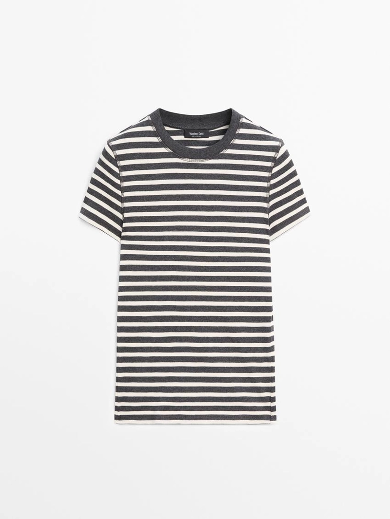 Футболка с короткими рукавами из хлопка в полоску