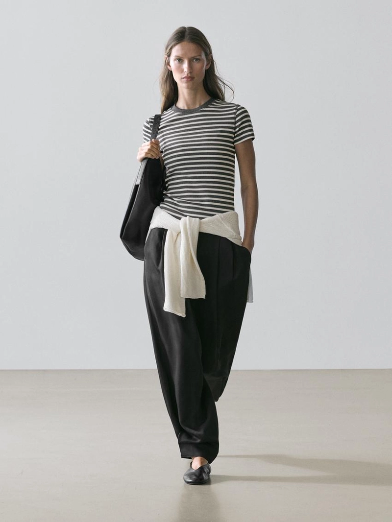 Футболка с короткими рукавами из хлопка в полоску