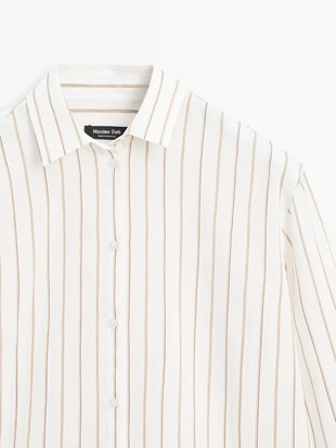 Рубашка в полоску белого цвета- Заказать в России