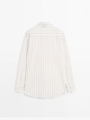 Рубашка в полоску белого цвета- Заказать в России