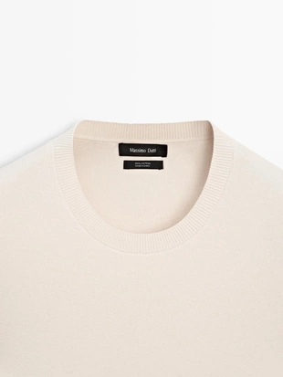 Свитер из хлопкового трикотажа с круглым вырезом- Заказать в России