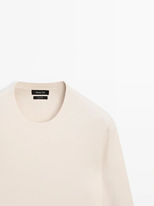 Свитер из хлопкового трикотажа с круглым вырезом- Заказать в России